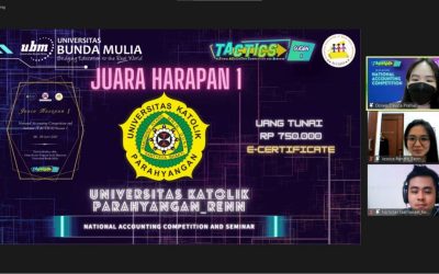 Prestasi Tim Lomba Akuntansi Unpar dalam kompetisi National Accounting Competition and Seminar (TACTICS) 2021